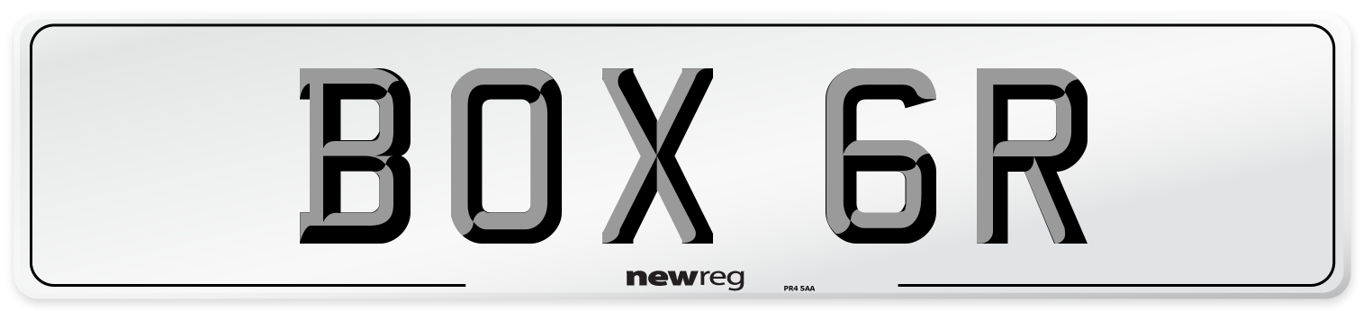 BOX 6R Number Plate from New Reg